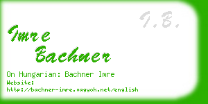 imre bachner business card